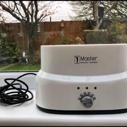 Premium Massage Oil Warmer by Master
Massage Equipment ( electric)
Hold/heats 3 bottles together or separately
At Variety of temperatures
No longer used in business