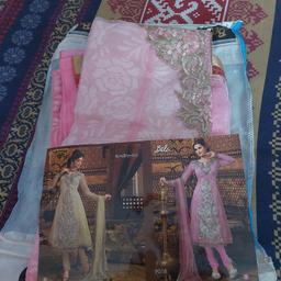 Brand new unstiched soft material in pink anarkali style suit.Have 2 designed.  price in capture for one suit.