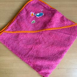 Baby Badetuch Badehandtuch Kapuzentuch Kapuzenhandtuch pink orange 
77x74cm
Versand gegen Aufpreis möglich.
Keine Garantie und kein Umtauschrecht!