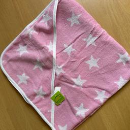 Baby Badetuch Badehandtuch Kapuzentuch Kapuzenhandtuch weiß rosa Sterne 
74x74cm
Versand gegen Aufpreis möglich.
Keine Garantie und kein Umtauschrecht!