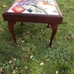 Vintage needlepoint tapestry stool. 
Ideal dressing table stool
This is a lovely vintage stool with a large needlepoint tapestry panel, 
Very attractive and good workmanship the panel could be removed to make an attractive cushion
Good solid mahogany stool
Viewing welcome