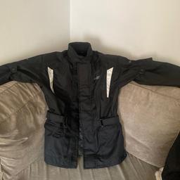 Richa Black XL (16-18) women’s motorcycle jacket & trousers (Never worn) fully padded and fully protective. Waterproof 
Fantastic price.  Collection only
