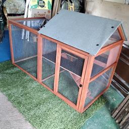 Pet hutch with built in run 5 ft 7 inch long 3ft 6 inch high 2 ft 8 inch deep very good condition very unusual design £75.00 collect Garstang or possible delivery for a fee please ask