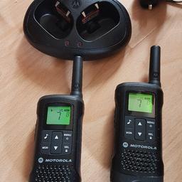 Here I have a pair of motorola tlkr60 walkie talkies in perfect working order with 2 brand new battery packs and comes with double charging dock great for round car boot sales, work etc £25 no offers as the battery packs cost me almost £20