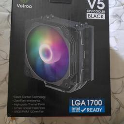 Vetroo v5 cpu cooler black measurements on pictures brand new in box collection only middlesbrough...