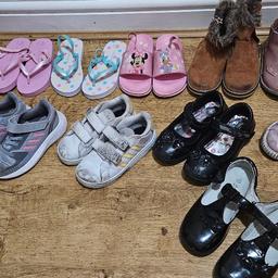 3 pairs of sandals / flip flops
2 pairs of boots
3 pairs of trainers
2 pairs of black shoes
1 pair of wellies

Some are in better condition than others but may just need a clean, some may be suitable as back up trainers / to muck about in

I believe all are between sizes 8-10

They no longer fit my daughter (age 5)

Free to good home, all must go together

Collection only from DY5 by Merry Hill