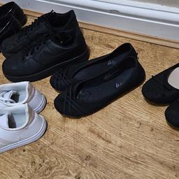 3 pairs of black shoes
2 pairs of trainers

*IGNORE SIZE ABOVE* - believe sizes to be between 6-7

I do not believe that the Nikes are genuine as I don't know where they came from, but the Adidas are

Were my daughter's (age 14) but no longer fit

Free to good home, must all go together

Collection only from DY5 by Merry Hill