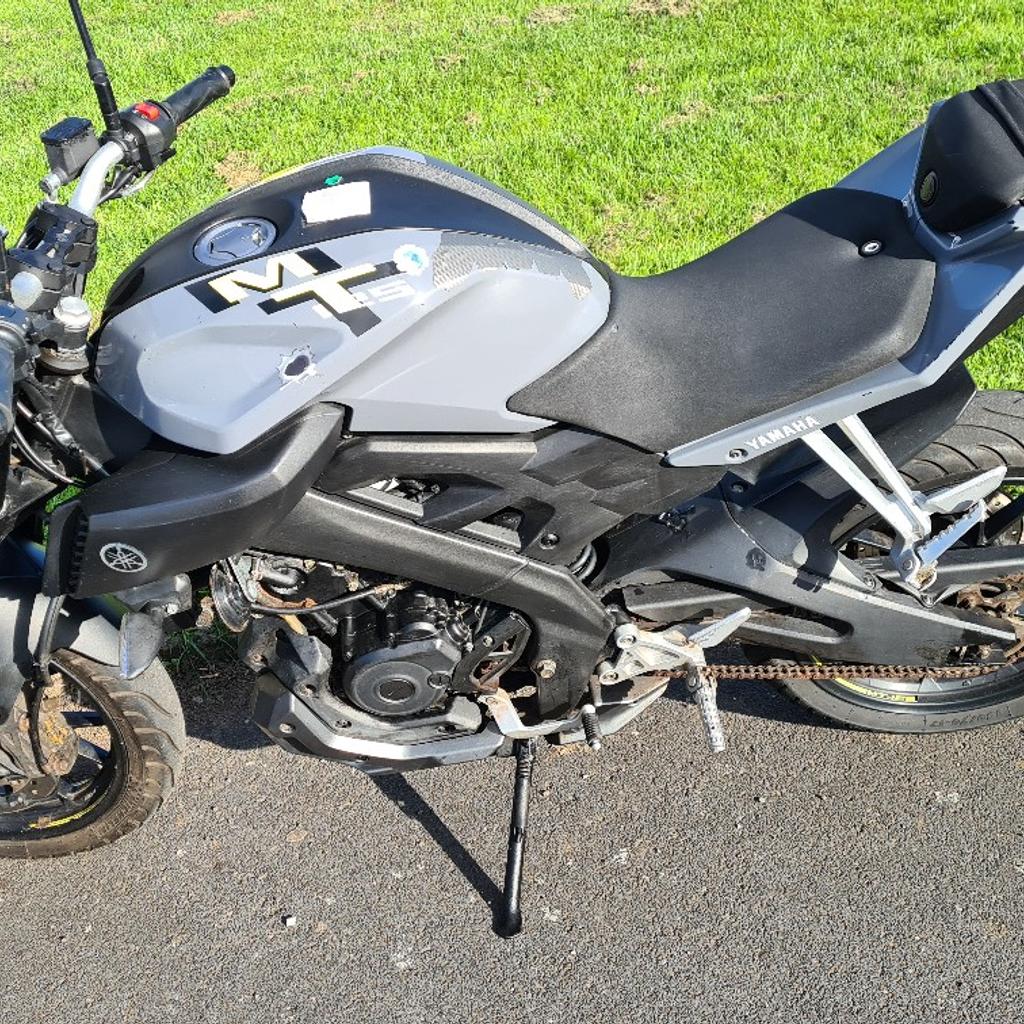 This is my Yamaha mt125 abs 2016. It's been my pleasure to own this bike from nearly new. I bought it from Padgetts in Batley with only around 400 miles on the clock. One previous only quickly realised it was too big for them. I averaged about 50 miles per week and it's never let me down. Other than an after market quality alarm/ immobiliser, there are no modifications. I would describe the bike as in good condition with signs of use but it has never been dropped or in any kind of accident. It's a reluctant sale but as I am 54yrs old it's time for me to grow up and buy a car. Milage is around 14400 and mot till January 2024. The bike is running really well and available for test ride but please bring photo id or a very large deposit, for obvious reasons. I have had several offers and a friend of the family is trying to get the funds together to buy it so the listing may end abruptly. Any questions please ask and I will answer asap.