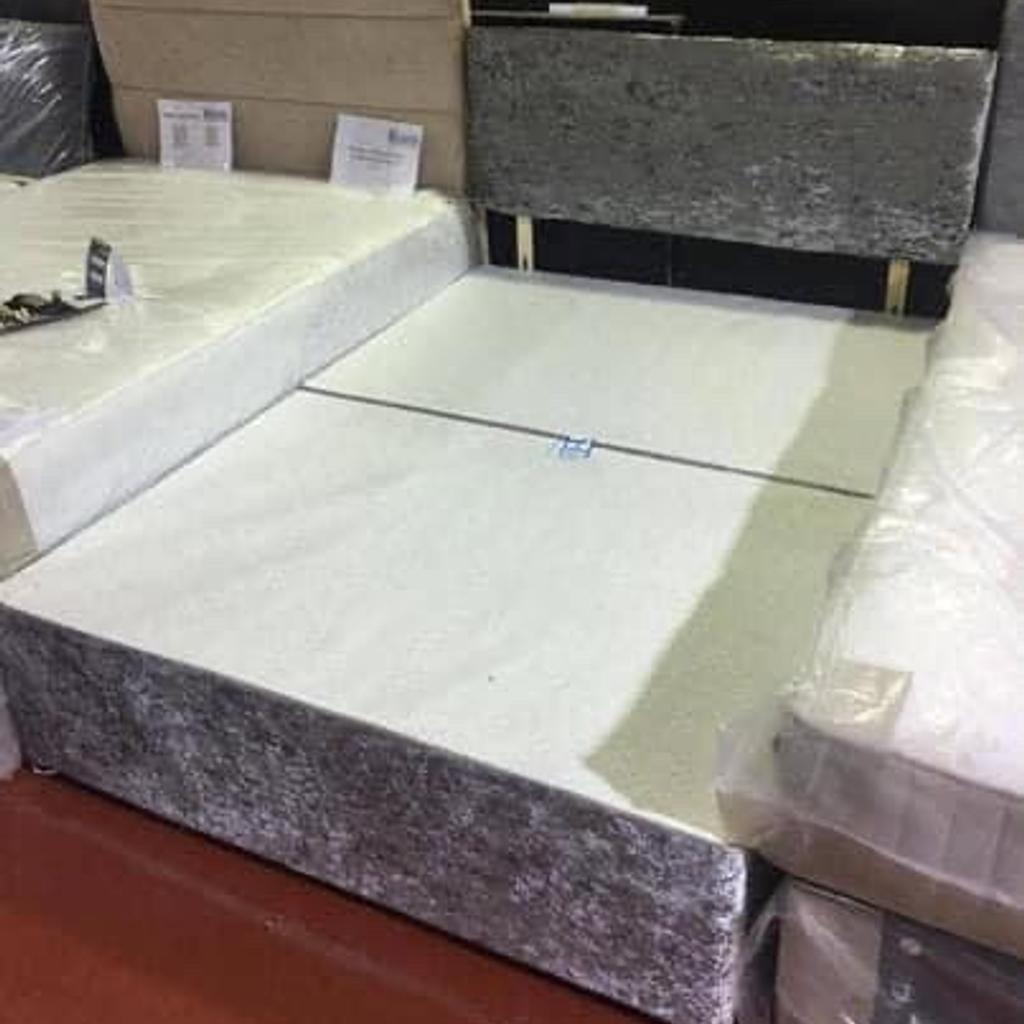 Crushed velvet divan base and headboard in S62 Parkgate for £160.00 for