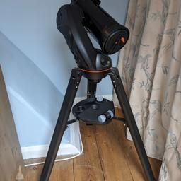 Celestron Astro Fi 102mm Maksutov-Cassegrain Astronomy Telescope with Phone/App control

UNWANTED GIFT. NEVER USED. A1 CONDITION. (WITH ORIGINAL BOX)

- Control via integrated WiFi using the free Celestron SkyPortal app for iPhone, iPad, and Android devices

- "Observe in no time with a quick and easy, no-tool setup."

- Accessories include: two eyepieces (25mm and 10mm), star diagonal, finderscope, and a NEW integrated smartphone adapter

- Battery or Mains power (cables included)

- Adjustable height tripod includes an accessory tray

See Full Info @:

https://www.celestron.com/products/astro-fi-102mm-maksutov-cassegrain-telescope#description

"Setting up the telescope is a breeze and will have you observing in no time. Even on your first time out, you can assemble the telescope, its accessories, and download SkyPortal app in just a few minutes. "