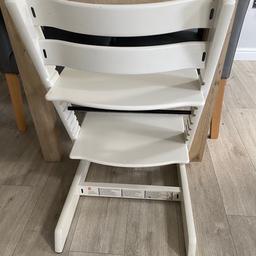 Stokke Tripp Trapp highchair in white. Doesn’t come with babyset. 

Used condition but plenty of life left.
Smoke free pet free household
Collection only B74 Sutton Coldfield