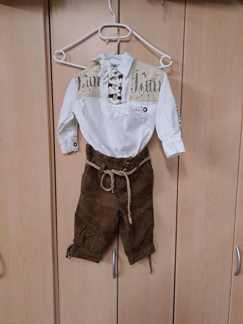 Trachtenset Kinder Oktoberfest - Lederhose Mit Hemd Kurz