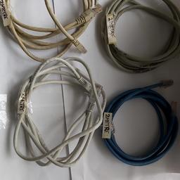 4 Internet Cables each 2m long plus one cable 1m long.
Are ideal for connecting a PC to a network switch, hub, router, or cable or ADSL modem. Also suitable for connecting an Xbox, PS3 to your router for online gaming etc.
All in very good condition.

CASH ON PICK UP.
ANY QUESTION OR OFFERS PLEASE ASK