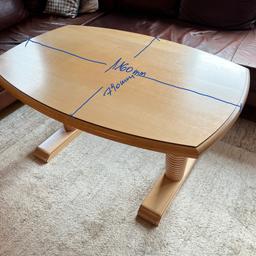 Tischler Couchtisch Höhenverstellbar 61-74 cm, Tischplatte 116 x 79 cm, Füße gedrechselt!