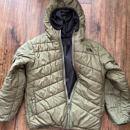 Boys reversible North Face coat, it’s an Olive or Black colour. Junior size medium (see North Face sizing chart on website) collection only Retford