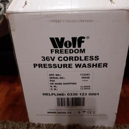 wolf 36 v cordless pressure washer as new not been used much all parts included collection Aston B6