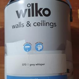 Wilkos Grey whisper matt emulsion paint 2.5 litres. New and unopened. Collect from Manchester M27
