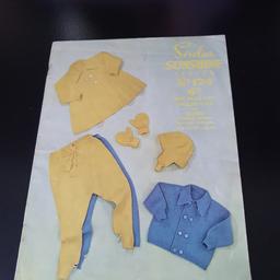vintage baby knitting pattern 
pram set
instructions for coat cardigan leggings mittens cap
age related wear 
COLLECTION ONLY