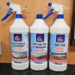 3 hot tub cleaners
including: shell, surface and system cleaners. never used.