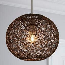 Abaca Ball 24cm Grey Easy Fit Pendant by Dunelm.

Crafted from quality yarn, this ceiling pendant features a woven ball design, which is finished in a rich autumnal brown tone. Easy Fit pendants are ideal for a quick style change without needing an electrician. 

Any low offers will be ignored or links being sent by scammers; naturally.

Local collection preferred from a safe spot, Tesco Express Tulketh Mill PR2 2BT. Protects both seller & buyer.  Old school 'click & collect'.