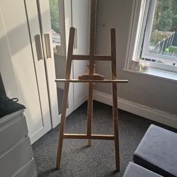 wooden oak easel, 
used once for sons christening.