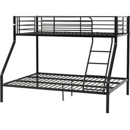 Title: Tandi Triple Sleeper Bunk Bed
Metal Slats,Single top Bed and Double Bottom Bed
Product Code: SE-A03
Color: Black
Dimensions: L 200 x W 147 x H 154 cm
Foot board Height: 154 cm
Headboard Height: 154 cm
Condition: BRAND NEW  
Viewing recommended 
Delivery Available