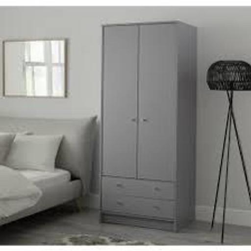 Buy & Sell Warwickshire Warwick - Photos for Malibu 2 Door 3 Drawer Wardrobe - grey