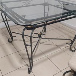 Cast Iron Table and Four Chairs, Very good condition, except for slight scratch as you can see in picture.
Very Heavy Collection only.
