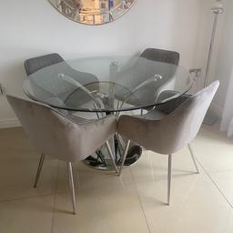 Glass table and 4 chairs excellent condition only had it for few months
Reason for selling too big for my house
Pick up only!!