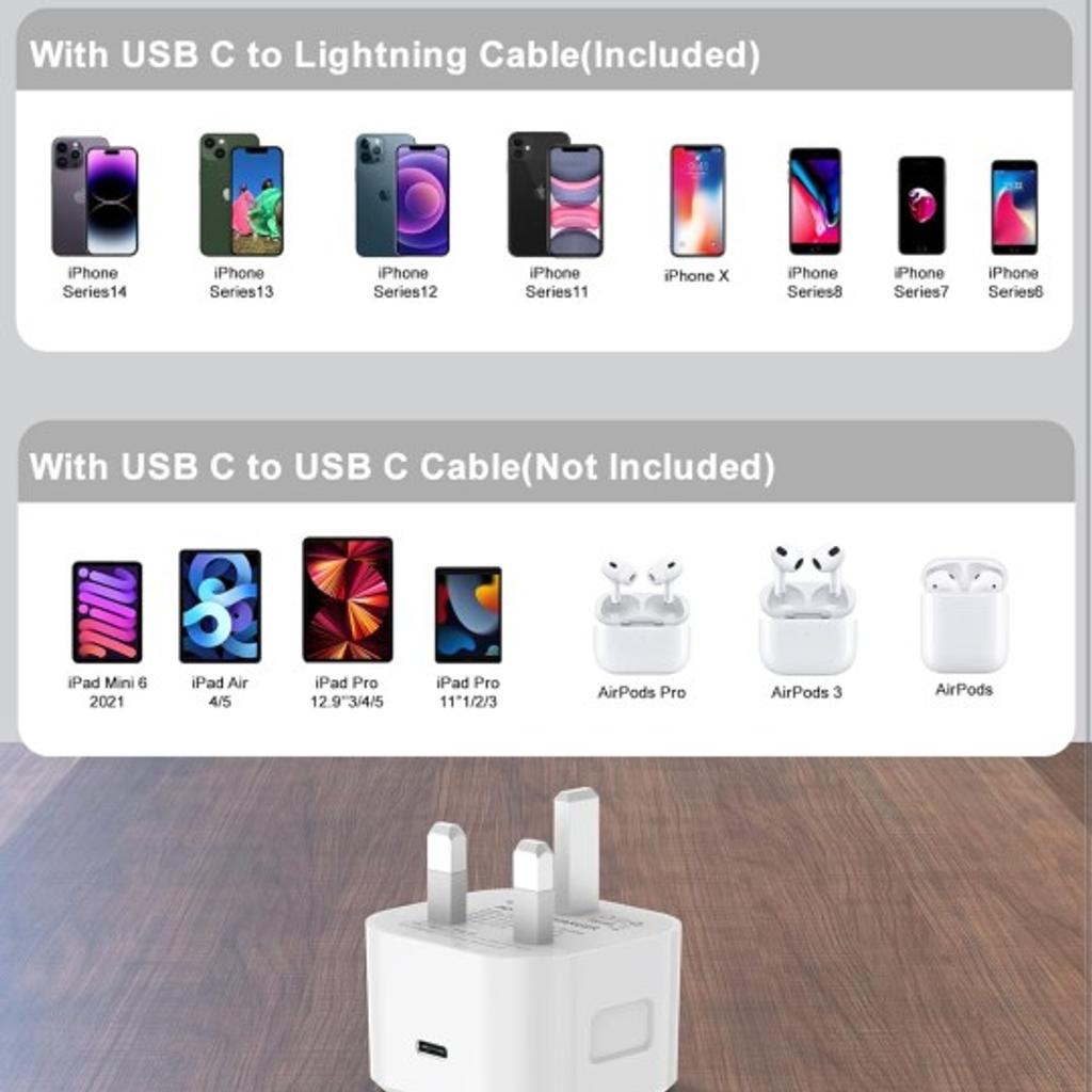 iPhone 20W USB C Fast Charger Plug and Fast Charger Cable 2M 【Apple MFi Certified】 Power Delivery Type C Wall Charging Fast Charger Compatible with iPhone 14 13 12 11 SE Series/XS Max/XS/XR/X/8/7/iPad