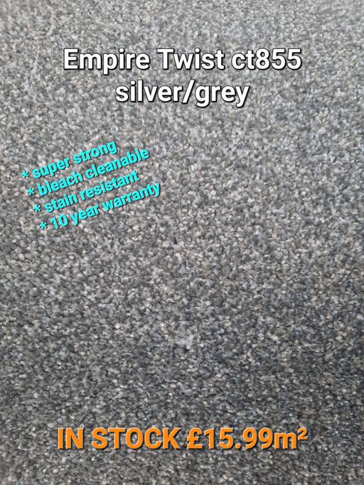 Buy & Sell Hertfordshire Broxbourne - Photos for Strong silver grey twist pile carpet £15.99m2