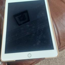 I pad air in gold colour excellent condition always been in case 16gb memory  about 2015 model. no scratches or damage anywhere  comes in box factory reset.
