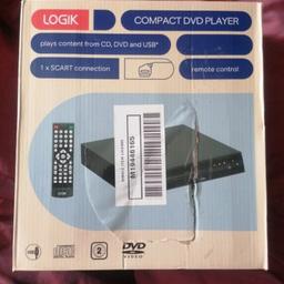 Brand new
Boxed and never opened. 
Compact dvd player includes remote control.
Collect from Bethnal Green