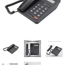 ASHATA Corded Telephone With LCD Display,DTMF FSK Wall Mounted Telephone Phone Landline Phone with Caller ID display,Redial Functions for Home Office
