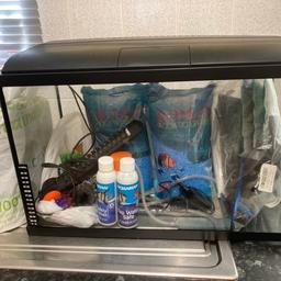 Small tropical fish tank full setup empty and ready to go size W51 xH34 cm ,good starter tank all you need to buy is the fish buyer must collect No time wasters thanks