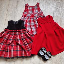Beautiful girls 3 x dresses with black shoes. Washed. From smoke free house. Collection or shipment.