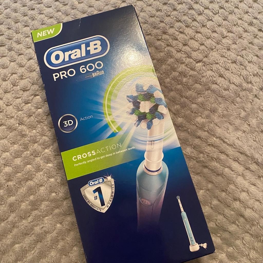 Brand new Oral-B pro 600. 3D action. Good to give as a gift. Rechargeable toothbrush. Original price 79.99.