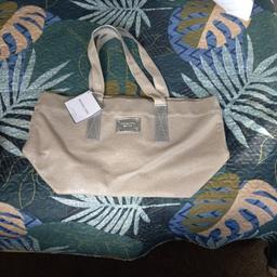 brand new large tote bag ,beige/gold colour with tags