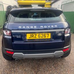 Estate Year 2015 Colour: Blue 77500mileage, Fuel diesel
This land rover range rover evoque Blue has been well looked after and overall in great condition, presentation and low mileage. Car drives no issues at all.Serviced recently. 

There is power tailgate, heated front memory electric leather seats, DAB radio, sat nav, heated windscreen, cruise control with speed limiter, front and rear parking sensors, and much more! Optional extras on this model include fixed panoramic sunroof, privacy glass and keyless entry. The 2.1L diesel engine delivers impressive acceleration and handling This is definitely not one to be missed, so get in touch.

Pet free Blue, 1 previous owner and myself.
Vehicle registered: 04/08/2015