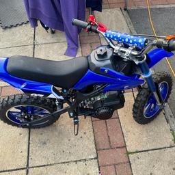 Mini dirt bike like new brought for nephew but he don’t like it comes with 2 key new spare carb and gaskets and a xl suit
