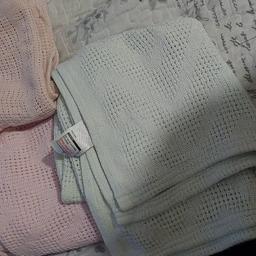 Pink and Mint Cellular baby Blankets. standard size.