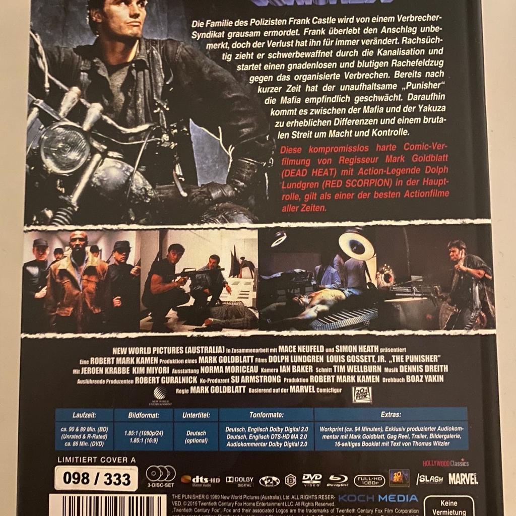 "THE PUNISHER" - Action Kult Marvel BLU RAY + DVD MEDIABOOK LIMITIERT.

Zzgl Versand