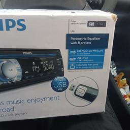 have for sale Phillips CD player with USB and aux capacity unwanted gift unfortunately don't have a cage for it but it is fully working taken out of my daughters car she don't like it £8 ono just want gone comes with remote too