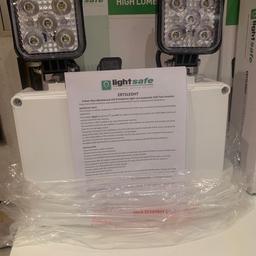 Fire safe emergency LED TwinSpot lighting. Brand new and RRP £111 each. Price shown is for 2 units or can sell separately at £35 each. 10W with 1300 Lumen and self test function.