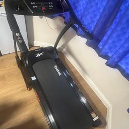 Reebok treadmill. 

Can be temperamental, sometimes it works fine other times it won’t work. I think it may be something minor like a loose wire? 

Was looking at getting it fixed but now moving to a new town and can’t take it with me.
