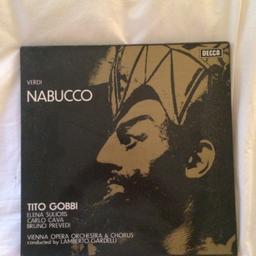 Decca's 3 record box set of Verdi's Nabucco features the Vienna Opera Orchestra, conducted by the legendary Lamberto Gardelli.
Issued with a 16 page booklet containing liner notes, artist biographies, photographs/illustrations and libretto in Italian and English.