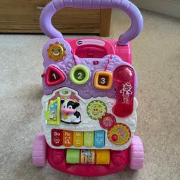 VTech pink walker. Used but still in very good condition. 
From a smoke and pet free home.