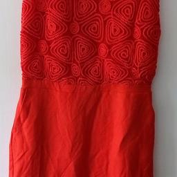 Next red sleeveless dress with floral raised pattern. Size 10 but need to double check.

Local collection preferred from a safe spot, Tesco Express Tulketh Mill PR2 2BT. Protects both seller & buyer.

Old school 'click & collect'. Can be sent via post, but at extra costs

Full payment by PayPal incl fees to equal agreed price.

I don't do bank transfers or Western Union.

Humblest of apologies.