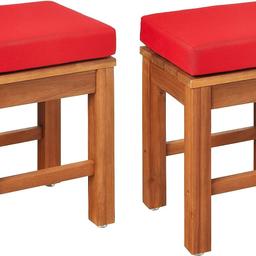 Product dimensions: 30D x 35W x 40H centimetres
Colour: Oil Finish
Brand: Amazon Aware
Size: Patio Stool/2 Pack
Style: Compact

INTRODUCING THE AMAZON AWARE CUSHIONED FOOTSTOOL - PACK OF 2 - SUITABLE FOR OUTDOOR 
PATIO'S, NURSERIES, PLAY ROOMS and many more: 

Brand New in Box

Available for Collection or Delivery*

*Additional Cost Applies

Frame material  Wood

Seat material type Wood/Red Cushion
 
Shape Square
 
Item weight 9.9 Pounds
