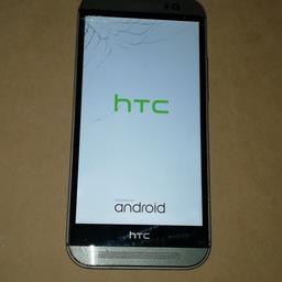 HTC M8 MOBILE PHONE UNLOCKED, STURDY PHONE CONDITION HAIRLINE CRACKS ON SCREEN, BACK REAR WEAR + TEAR DOES NOT EFFECT PHONE £20